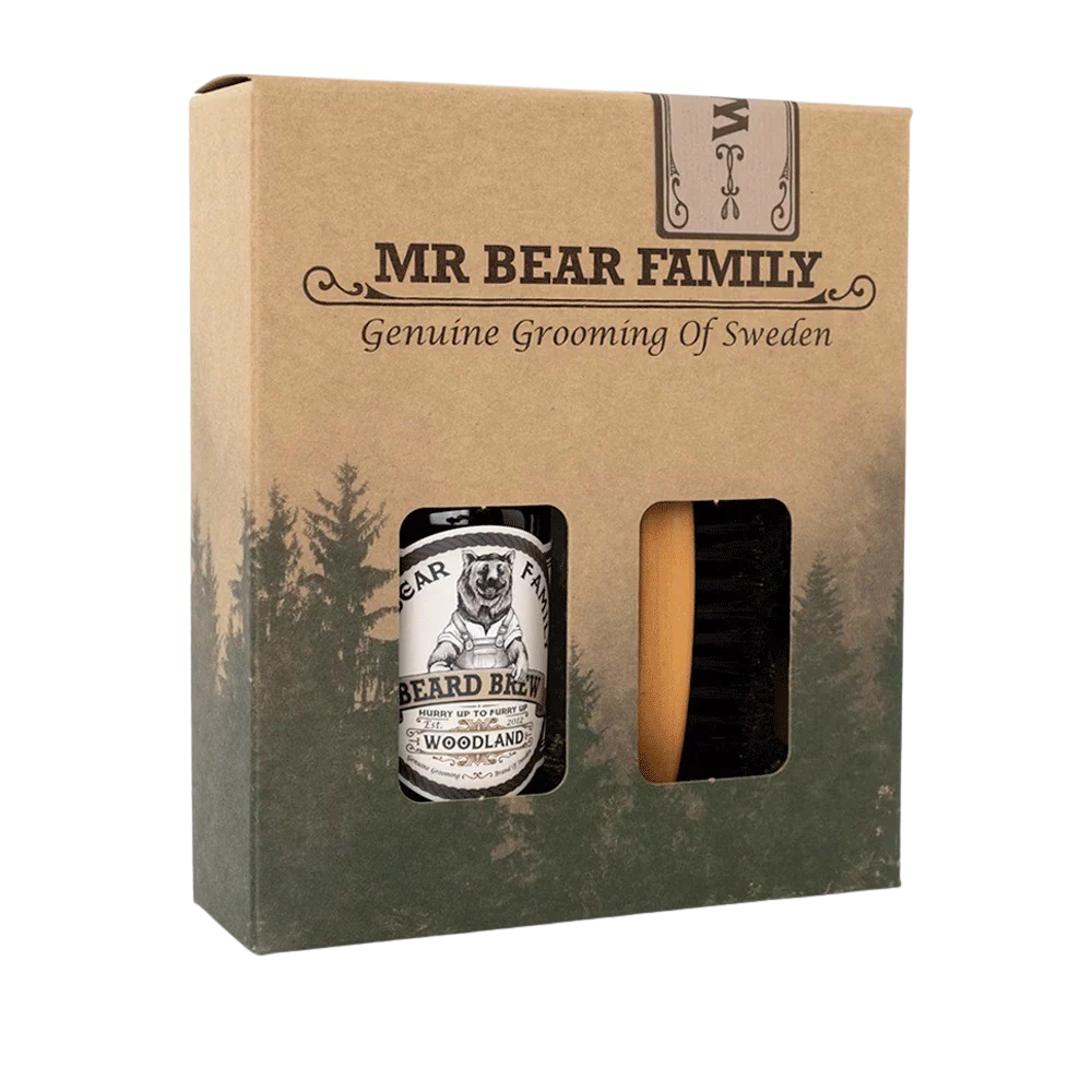 Beard Oil & Brush Woodland Kit