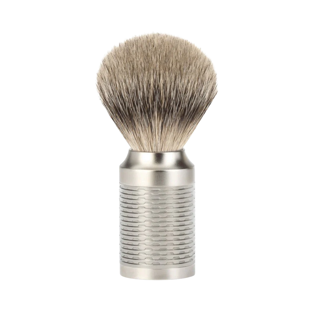 Partasuti Rocca Silvertip Badger Matte Silver